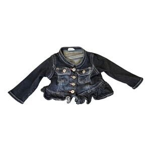 Wrangler Baby Girl Peplum Denim Jacket, Blue Dark Wash, 6-9 Months
